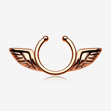 Rose Gold Angel Wings Clip On Non-Piercing Nipple Shield Ring
